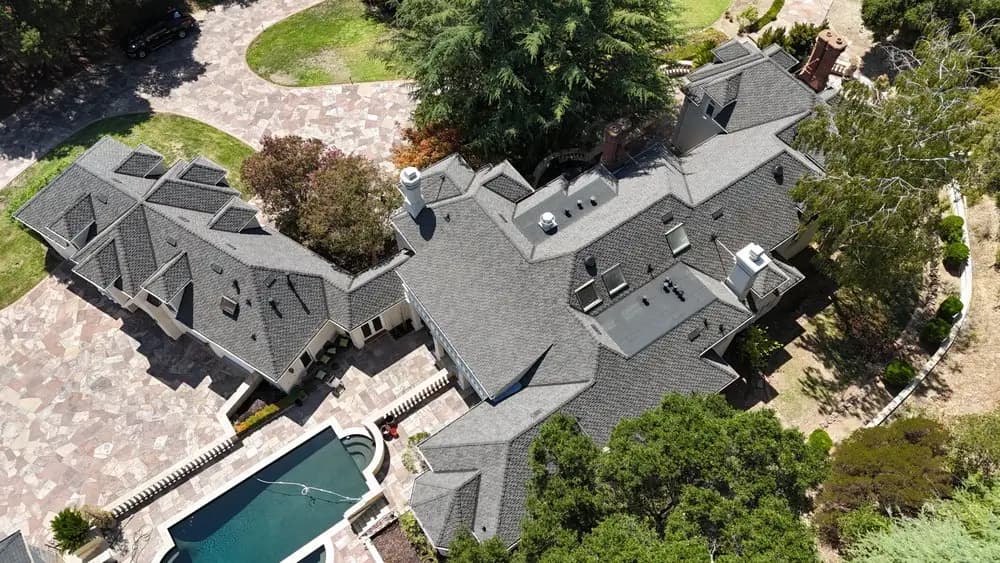 New asphalt shingle roof on a residential home
